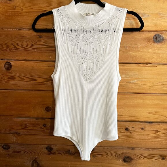 Free People On Point Mock Neck Bodysuit Size Large - Picture 2 of 7